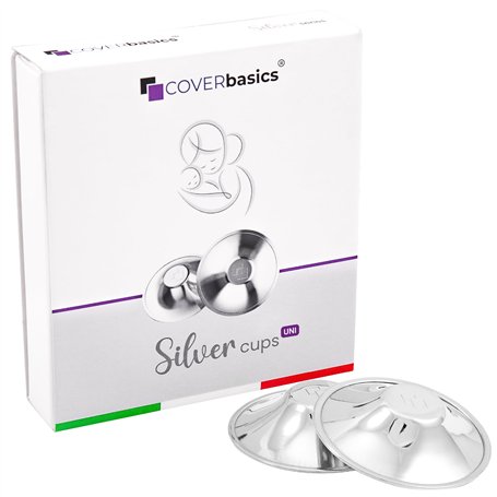 COVERbasics Coupelle Argent Allaitement (SilverCups) Coque d’Allaitement en Argent pour Protection des Mamelons - Dispositif Méd