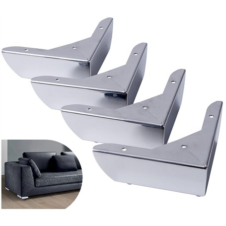 IPEA Pieds pour Meuble et Canapé avec Forme à Angle modèle MALIBÙ – Lot de 4 Pieds en métal – Pieds avec Design Angulaire pour F