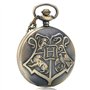 Vintage Big H Bronze Montre de Poche à Quartz Style Chinois Animal Pendentif Collier