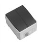 AMIG - 8903 | Interrupteur va-et-vient étanche double IP54 3612 | 90 x 65 x 52 mm | Polycarbonate | Gris