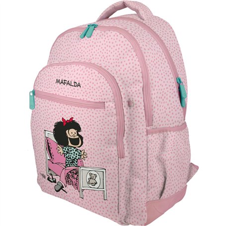 Grafoplás | Sac à dos scolaire Mafalda Morning | Trois compartiments | 33 x 46 x 22