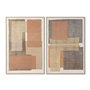 Cadre Home ESPRIT Marron Beige Orange Naturel Abstrait Urbaine (2 Unités)