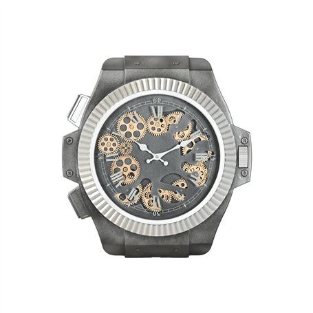 Horloge Murale Home ESPRIT Noir Argenté Fer