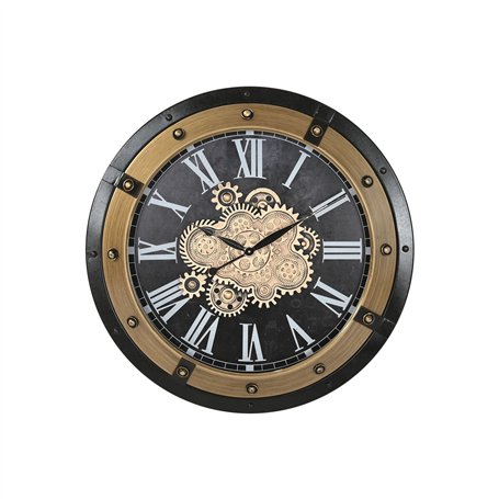Horloge Murale Home ESPRIT Noir Doré Fer 80 X 8