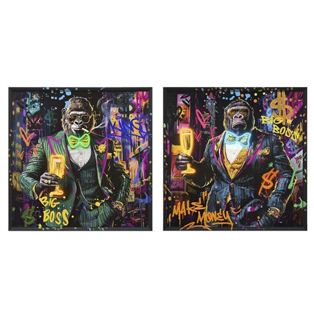 Cadre Home ESPRIT Gorille Loft 83 x 3