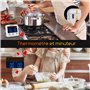 Aigostar Elliott - Thermometre Cuisine numérique/minuteur de cuisine, Sonde Temperature, Thermomètre à Viande, Écran LCD Rétroéc