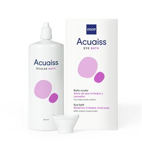 Acuaiss - Bain oculaire à l'acide hyaluronique - Nettoyage et hydratation des yeux secs et irrités - Soulage la fatigue oculaire