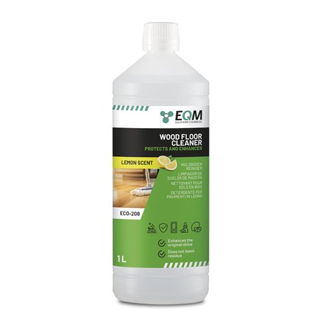 EQM - ECO-208 - Nettoyant et Brillant pour Sols en Bois - 1L - Nettoie