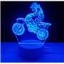 famvacor Lampe de chevet optique 3D illusion motocross pour jeunesse en cadeau, con 16 colores de éclairage et télécommande (Mot