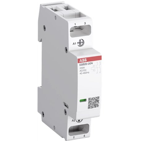 ABB | Contacteur 1 Module ABB ESB20-20N-06 | Contacteur du rail 2P 20A 2NA Bobine 230Volts AC/DC | 18x85x65mm | Durabilité mécan