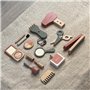 WILDNINS Kit de coiffure pour enfants en bois, ensemble de maquillage, cheveux et ongles, jouet créatif