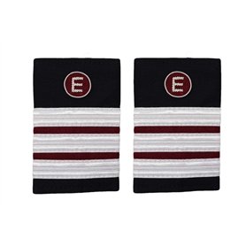 Uniform Store London Epaulette Ingénieur Avion 3 x 1/2 Argenté/Bordeaux avec E sur Maroon