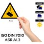 DIN EN ISO 7010 polyester jaune noir (70 mm - 1