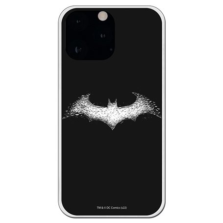 Personalaizer Coque pour iPhone 15 Pro Max - Coque en Silicone TPU Souple Transparente - Motif Batman Logo Blanc
