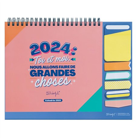 Mr.Wonderful - Calendrier de bureau 2024 - Vous et moi allons faire de grandes choses 18 x 2 x 24 (version française)