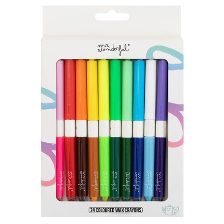 Mr.Wonderful - Set de 12 craies à la cire colorées pour réaliser tout ce que tu peux imaginer