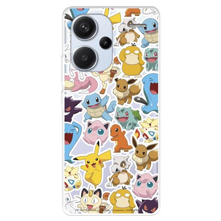 Coque compatible avec Xiaomi Redmi Note 13 Pro Plus 5G - Motif Pokémon - Coque en silicone souple transparente sous licence offi