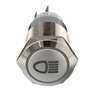 Alamor 12V 19Mm Silver Metal LED Bouton Poussoir sur Off Verrouillage De L'Interrupteur Symbole De Lumière-Bleu