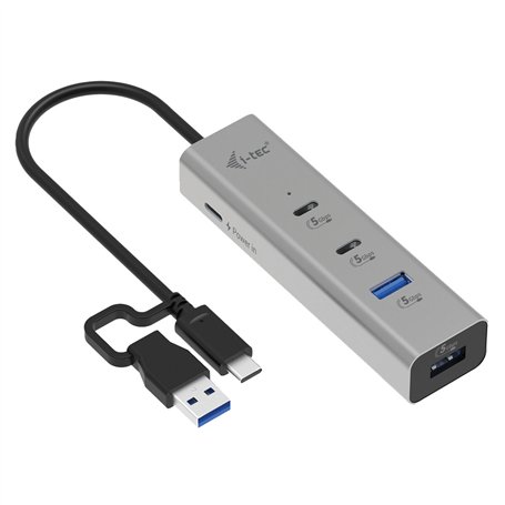 Hub USB i-Tec CAHUBMETAL2A2CPD Argenté