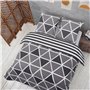 Vency Housse de Couette 220x240 3-Pièces Gris - Oeko-TEX 80% Coton & 20% Polyester