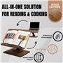 Vigo Support en bois pour livre de cuisine – Support pour ordinateur portable et livre de recettes – Réglable et pliable – Acces