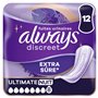 Always Discreet Serviettes Pour Fuites Urinaires Femmes Ultimate Nuit 12 Serviettes Protection Extra Sûre Et Discrétion Optimale
