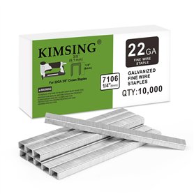 Kimsing 7106 Agrafes galvanisées pour ameublement, calibre 22, série 71, couronne de 9,5 mm, longueur de jambe de 0,6 cm, fixati Kimsing 7106 Agrafes galvanisées pour ameublement