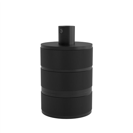 Calex 60 W 250 V E27 Support de lampe en aluminium à 3 anneaux Noir mat 48 mm