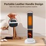 Taylor Swoden Dana - Chauffage d'appoint PTC de 2000W pour usage intérieur avec cheminée, oscillation de 70°, minuterie de 12H, 