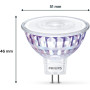 Philips ampoule LED Spot GU5.3 20W Blanc Chaud, Verre