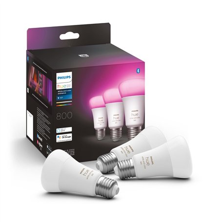 PHILIPS HUE 3 AMPOULES E27 6.5W HUE WHITE AND COLOUR AMBIANCE 929002489603 32838900
