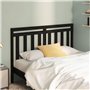 Tête de lit Noir 126x4x100 cm Bois massif de pin