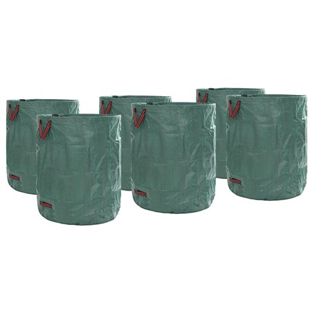 vidaXL Sacs à déchets de Jardin avec poignées 12 pcs Pliables Ronds Verts 500 L
