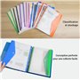 Elalove 12 Pochettes Transparentes A4 Classeur Plastique Résistant, 6 Couleurs Extension 2 cm, 11 Trous pour Anneaux, Résistant