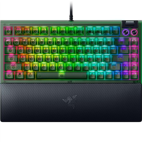 Razer BlackWidow V4 75% Phantom Green Edition - Clavier mécanique de Jeu remplaçable à Chaud (Touches tactiles