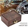 Boîte à Bijoux en Bois rétro rétro Vintage Coffre au trésor en Bois Coffre à Bijoux pour bagues Bracelets Boucles d'oreilles Col