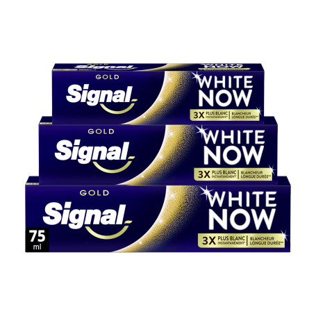 SIGNAL - Dentifrice White Now Gold Blancheur - Des dents 3X plus blanches dès le premier brossage - Blancheur longue durée - Ext