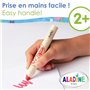 Aladine - 8 Crayons de Couleur Enfant XXL - Gros Crayons de Couleur Bébé - Dès 2 Ans - Épais, Lavables & Faciles à Prendre en Ma