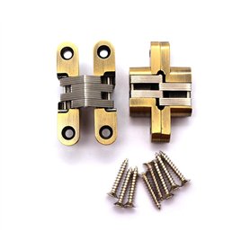 Lot de 2 charnières cachées à mortaise invisibles pour porte pliante