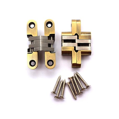 Lot de 2 charnières cachées à mortaise invisibles pour porte pliante