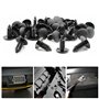 ANBOO 100 Clips de Fixation Voiture Universels Noirs,Rivet Clips Plastique pour Panneaux de Portes, Ailes et Pare-Chocs de Voitu