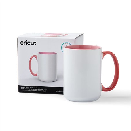 Cricut biseauté en céramique vierge | Miami | 425 ml (15 oz) | 1 x tasse de sublimation à l'encre infusible | Pour une utilisati