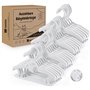 HOUISM Lot de 24 Cintres Enfant Extensibles Porte-Manteau avec Crochets Empilables et Crochet Coupe-vent