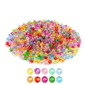 Assortiment de 1020 perles rondes à facettes en cristal - Diamètre 6 mm - Perles de verre colorées - Pour artisanat, bracelets,  Assortiment de 1020 perles rondes à facettes en cristal - Diamètre 6 mm - Perles de verre colorées - Pour artisanat