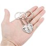 3 porte-clés avec gravure Mom Little Sister Big Sister pour la famille, argent en acier inoxydable Puzzle coeur pendentif porte-