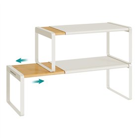 SONGMICS HOME Étagère à Épices, Lot de 2, Extensible, Organisateur de Cuisine, Porte-épices, Petite Étagère, Empilable, Organisa SONGMICS HOME Étagère à Épices