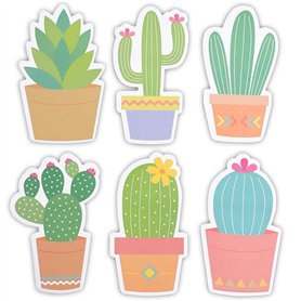 Paper Junkie Lot de 6 blocs de notes adhésives en forme de cactus pour fournitures de bureau, mémos adhésifs pour plantes, cadea Paper Junkie Lot de 6 blocs de notes adhésives en forme de cactus pour fournitures de bureau