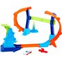 Hot Wheels Coffret Piste Looping et Saut Piste Multi Crash avec une voiture à l’échelle 1/64