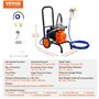 VEVOR Pulvérisateur sans Air Haute Pression à Membrane, Pistolet de Peinture sur roulettes 900 W, 1800 PSI, 1,8 L/Min, avec Barr