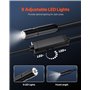 VEVOR Caméra Endoscopique avec Câble Semi-rigide 15 m, Endoscope HD 1920p pour Android et iOS, avec 8 Lumières LED Réglables, Zo